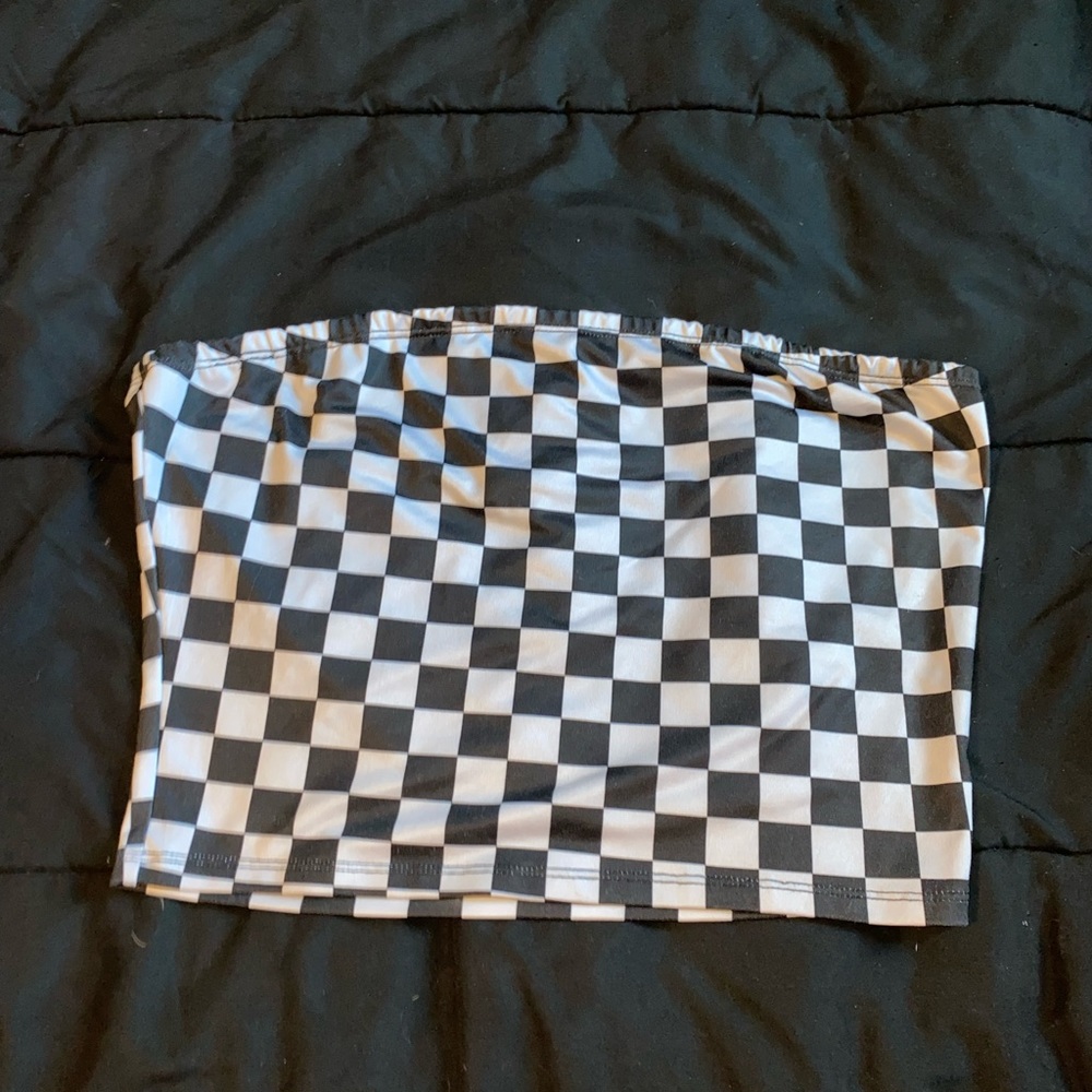 Black and White Womens Large Tube Top